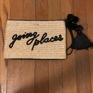 Kate Spade “Going Places” straw clutch